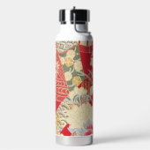 Japanischer KIMONO-Stoff, Blumenmuster Trinkflasche (Links)