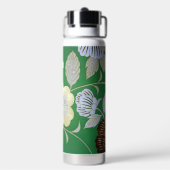 Japanischer KIMONO Stoff, Blumenmuster Trinkflasche (Hinten)