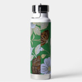 Japanischer KIMONO Stoff, Blumenmuster Trinkflasche (rechts)