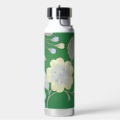 Japanischer KIMONO Stoff, Blumenmuster Trinkflasche (Links)