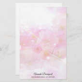 Japanischer Kirschbaum mit pastellrosa Blüten Briefpapier (Vorne/Hinten)