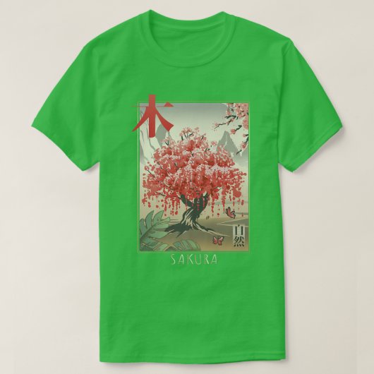 Japanischer Kirschblossom Sakura Blume Natur T-Shirt (Design vorne)