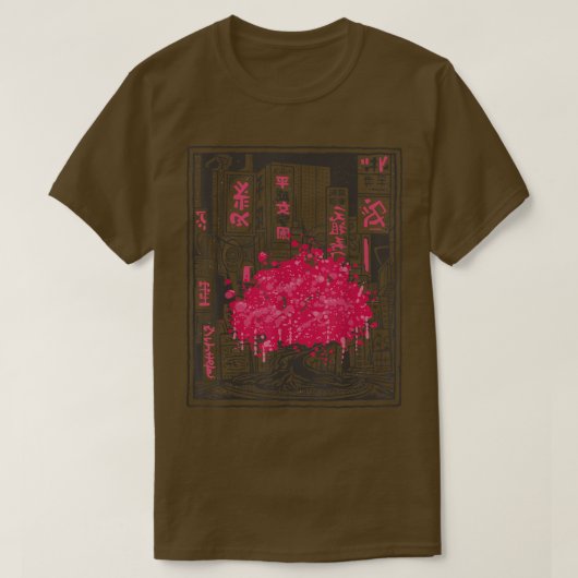 Japanischer Kirschblossom Tree Stadt Sakura Anime  T-Shirt (Design vorne)