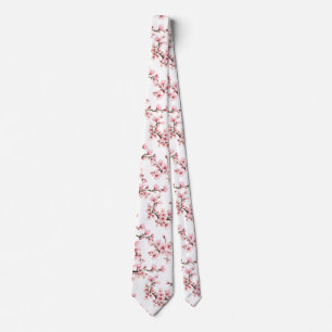Japanischer Kirschblüten-Schimmer Rosa Blau Trauze Krawatte