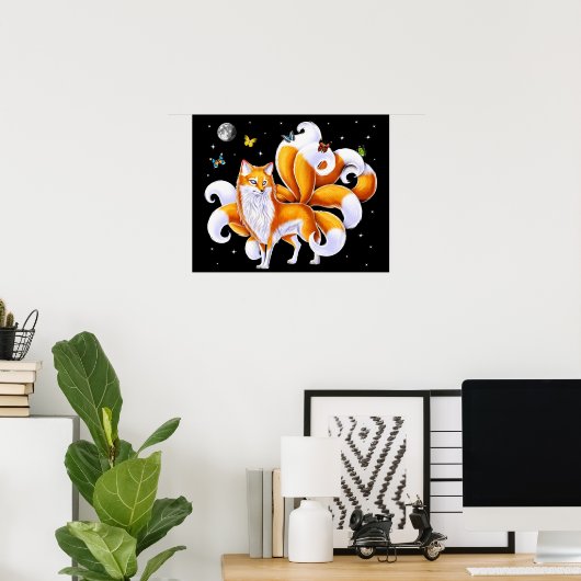 Japanischer Kitsune Fox Poster (Heimbüro)