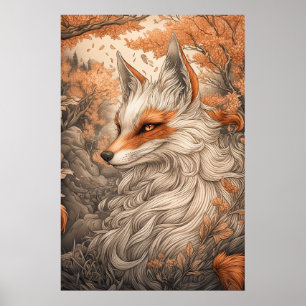 Japanischer Kitsune-Fuchs Poster