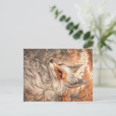 Japanischer Kitsune-Fuchs Postkarte (Stehend Vorderseite)