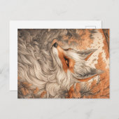 Japanischer Kitsune-Fuchs Postkarte (Vorne/Hinten)