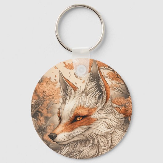 Japanischer Kitsune-Fuchs Schlüsselanhänger (Vorderseite)