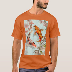 Japanischer Koi Carp Cherry Blossom Nishikigoi Fis T-Shirt