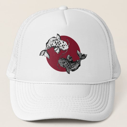 Japanischer Koi Carp Circle Truckerkappe (Vorderseite)