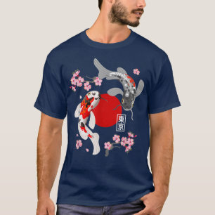 Japanischer Koi Carp Fisch Sakura Nishikigoi Fisch T-Shirt