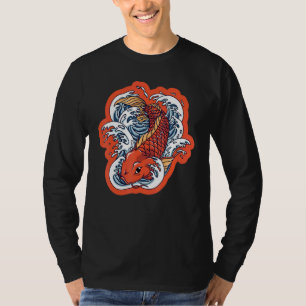 Japanischer Koi Carp Nishikigoi Fischkrebs Blüten T-Shirt