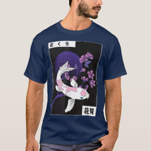 Japanischer Koi Carp Sakura Kirschbaum Kanji Bloss T-Shirt