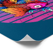 Japanischer Koi Carp Waves Sakura Japanischer Fisc Poster (Ecke)