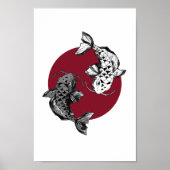 Japanischer Koi Circle Poster (Vorne)