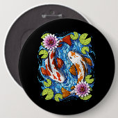Japanischer Koi Fisch Button (Vorne & Hinten)