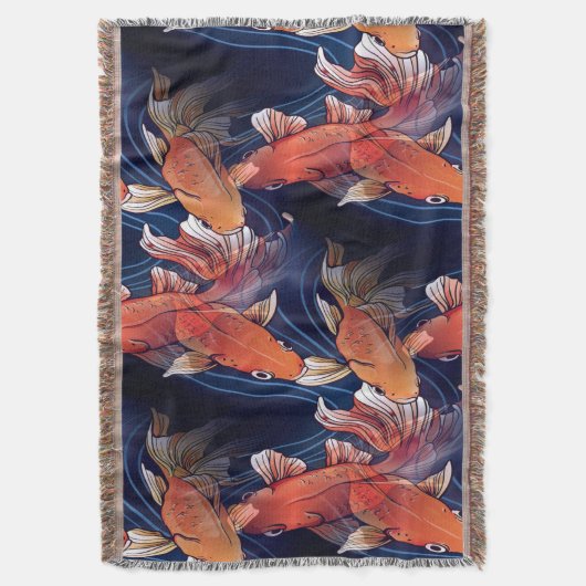 Japanischer Koi Fisch Decke (Vorderseite Vertikal)