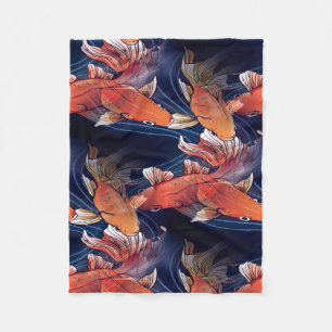 Japanischer Koi Fisch Fleecedecke