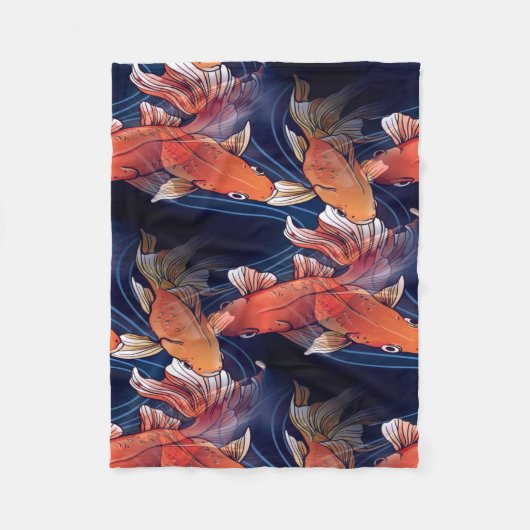 Japanischer Koi Fisch Fleecedecke (Vorderseite)