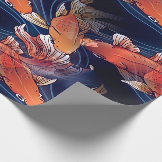 Japanischer Koi-Fisch Geschenkpapier (Ecke)
