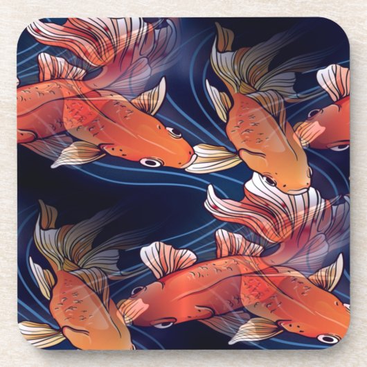 Japanischer Koi Fisch Getränkeuntersetzer (Vorderseite)