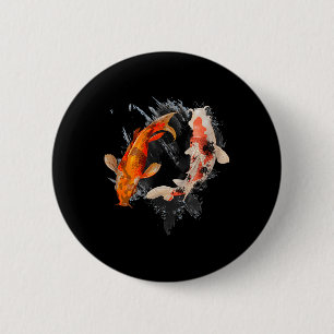 Japanischer Koi Fisch I Koi Karpfen Teich Japan Ta Button