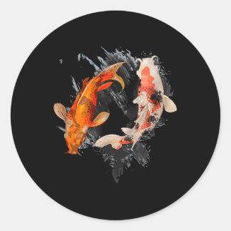 Japanischer Koi Fisch I Koi Karpfen Teich Japan Ta Runder Aufkleber