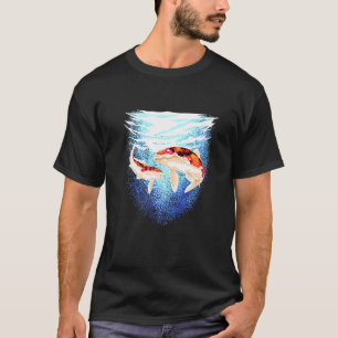 Japanischer Koi Fisch Karpfen Teich Japan Tattoo K T-Shirt