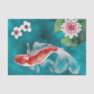 Japanischer Koi Fisch, Kirschblüten Japan Seidenpapier