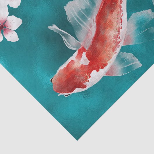 Japanischer Koi Fisch, Kirschblüten Japan Seidenpapier (Ausschnitt)