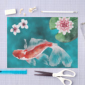 Japanischer Koi Fisch, Kirschblüten Japan Seidenpapier (Handwerk)