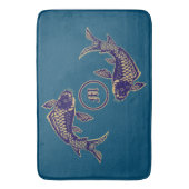 Japanischer Koi-Fisch-Monogramm Badematte (Vorderseite Vertikal)