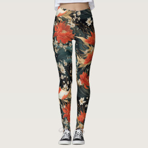 Japanischer Koi Fisch Nahtloses Muster Leggings