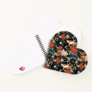 Japanischer Koi Fisch Nahtloses Muster Notizblock