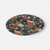 Japanischer Koi Fisch Nahtloses Muster Pappteller (Schrägansicht)