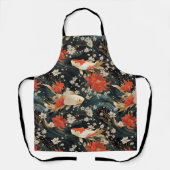 Japanischer Koi Fisch Nahtloses Muster Schürze (Vorderseite)