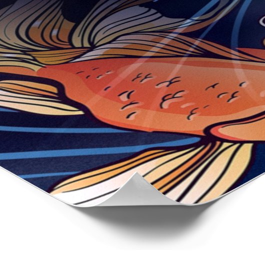 Japanischer Koi Fisch Poster (Ecke)