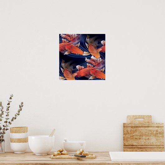 Japanischer Koi Fisch Poster (Küche)