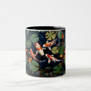 Japanischer Koi-Fisch-Teich-Becher Zweifarbige Tasse