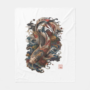 Japanischer Koi-Fisch Traditionelle japanische T Fleecedecke