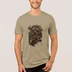 Japanischer Koi-Fisch Traditionelle japanische T Tri-Blend Shirt
