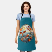 Japanischer Koi Fisch und Herbstleaves Schürze (Getragen)