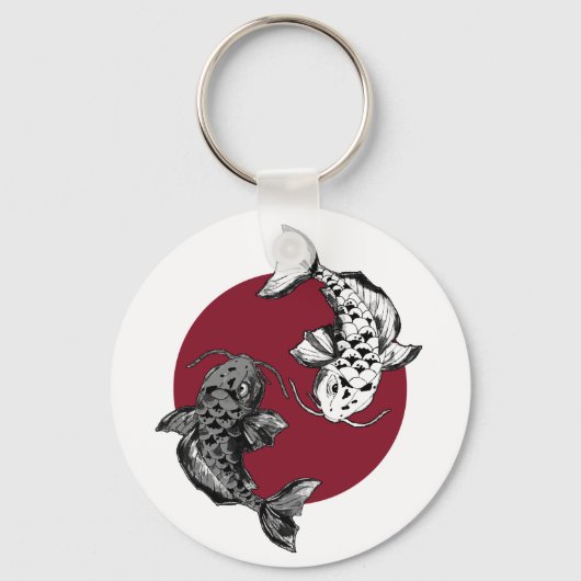 Japanischer Koi-Fischkreislauf Schlüsselanhänger (Vorderseite)