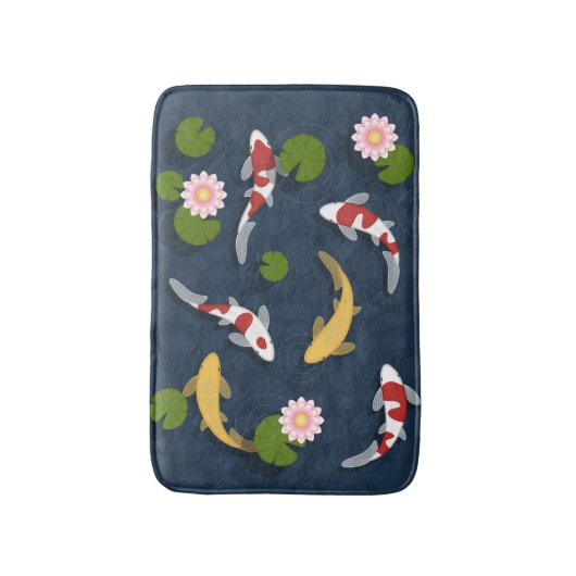 Japanischer Koi-Fischteich Badematte (Vorderseite Vertikal)