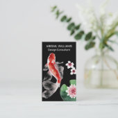 Japanischer Koi Fischteich, Kirschblüten, natürlic Visitenkarte (Stehend Vorderseite)