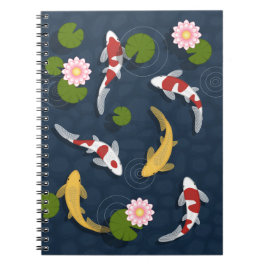 Japanischer Koi Fish Pond 2 Notizblock
