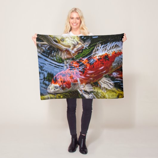 Japanischer Koi Fish Pond Fleecedecke (Beispiel)