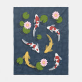 Japanischer Koi Fish Pond Fleecedecke (Vorderseite)