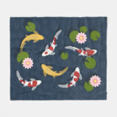 Japanischer Koi Fish Pond Fleecedecke (Vorderseite (Horizontal))